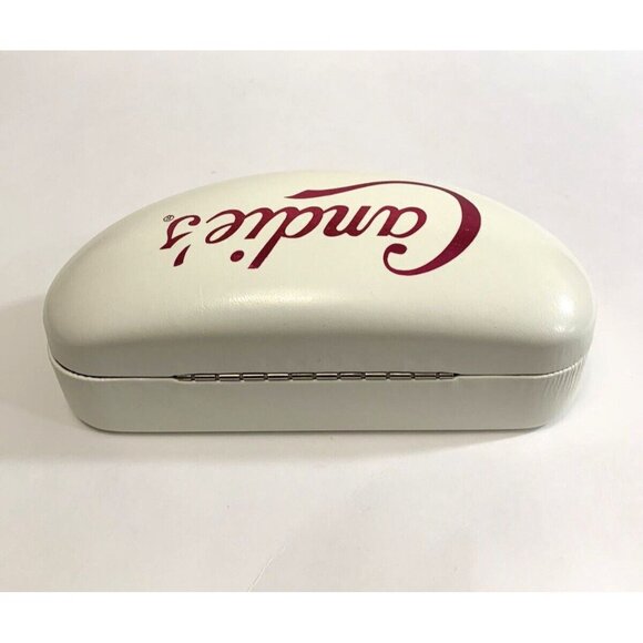 Candies Hard Clamshell Case For Eyeglasses Sunglasses White Pink Felt Lining - Picture 4 of 9